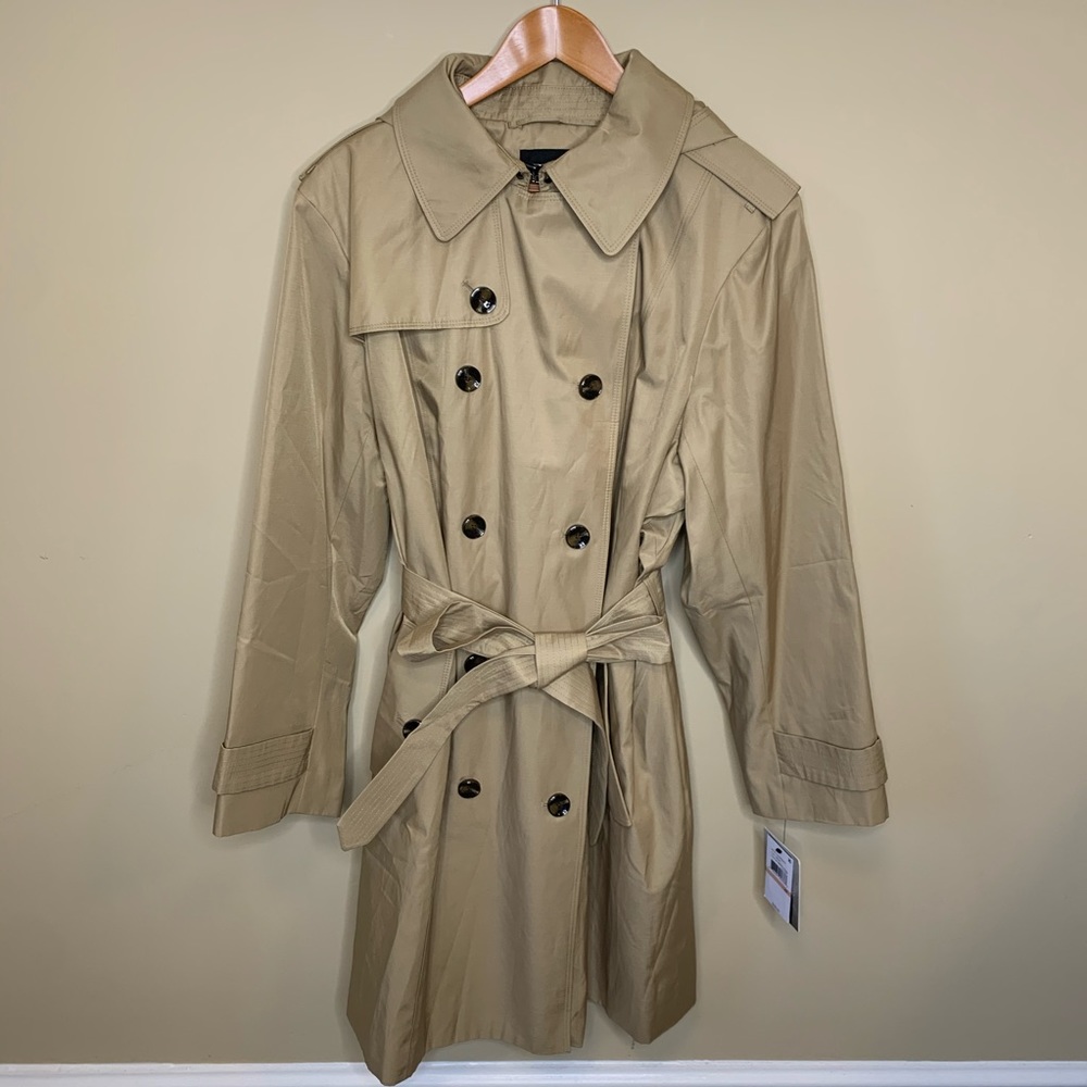 London Fog Trench Coat British Khaki - Picture 2 of 11